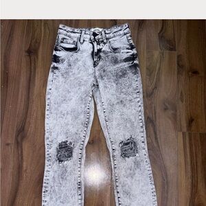 L'AGENCE Black and Gray Distressed Skinny Jeans